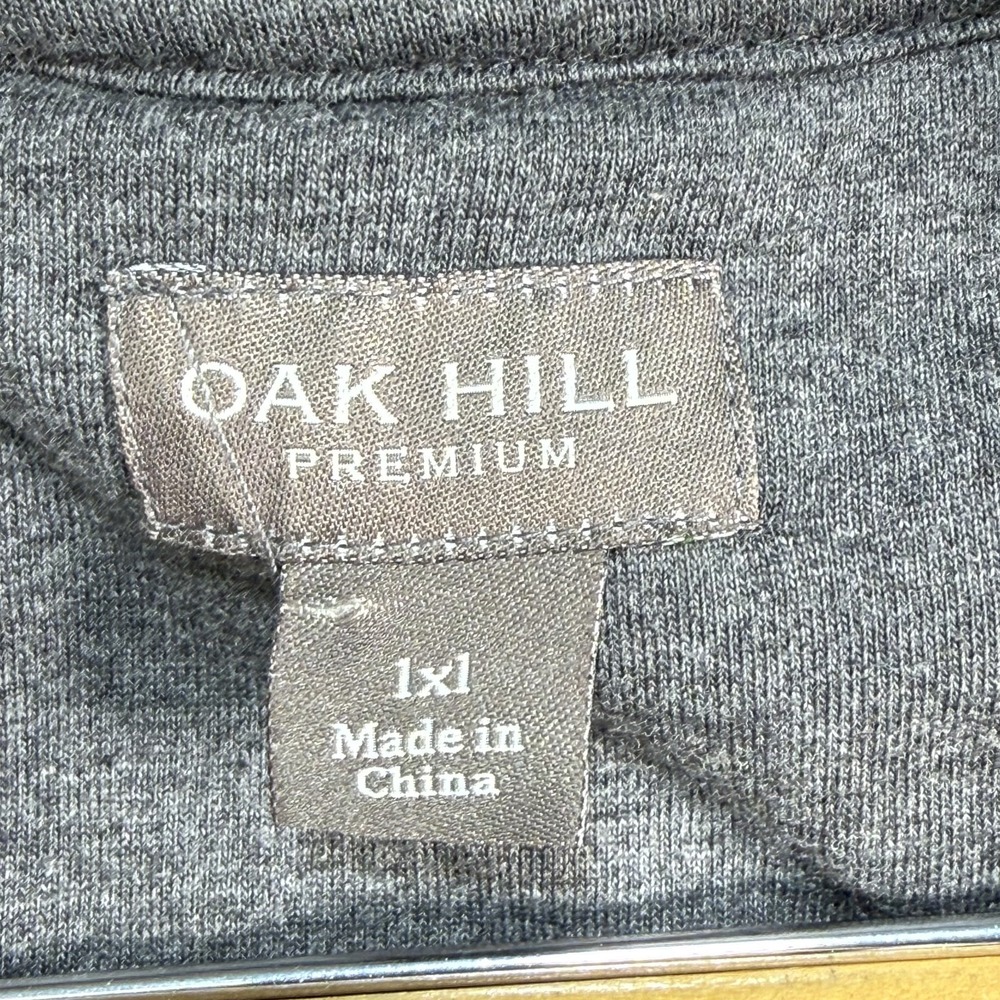 Oak Hill Premium Full Zip Sweater Mens XL Gray 100% Cotton Quilted Double Pocket - Picture 5 of 10